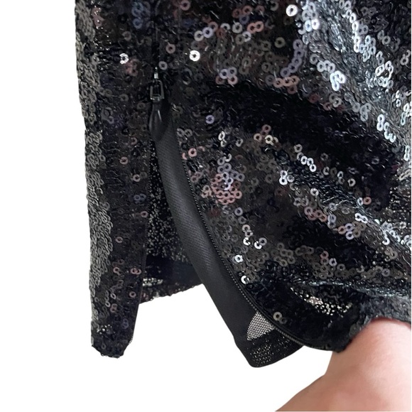 NWT OPEN EDIT Black Sequin High-Rise Pant with Zippered Ankle, Small - Picture 5 of 11